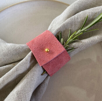 Colourful Suede Napkin Ring Set Of Six, 9 of 10