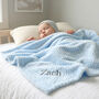 Personalised Blue Waffle Baby Blanket, thumbnail 1 of 6