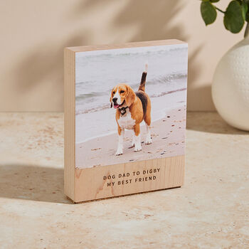 Personalised Wood Desk Photo Block, 2 of 7