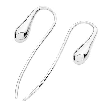 Sterling Silver Designer Hook Through Drop Earrings, 2 of 5