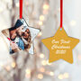 Personalised Couples First Christmas Photo Decoration, thumbnail 1 of 4