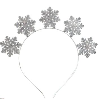 Metal Silver Snowflake Christmas Headband, 2 of 2