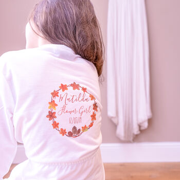 Personalised Autumn Wedding Women's Dressing Gown, 4 of 7
