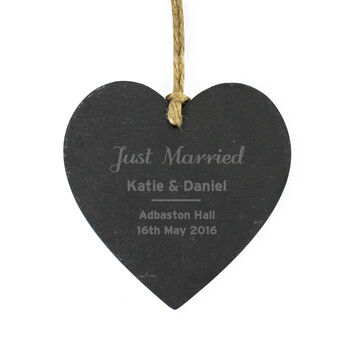 Personalised Classic Slate Heart Decoration, 4 of 4