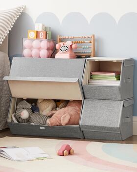 Four Piece Storage Boxes With Lids Stackable, 3 of 9