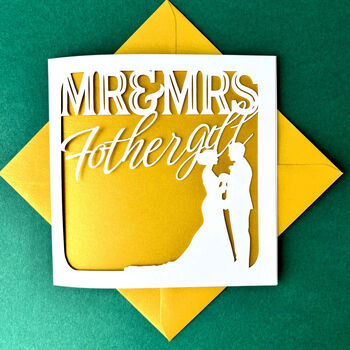 Personalised Mr And Mrs Wedding Card, 3 of 5