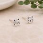Sterling Silver Cat Face Stud Earrings, thumbnail 9 of 9
