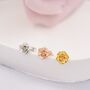 Petite Sterling Silver Rose Stud Earrings, thumbnail 4 of 12