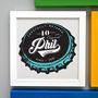 Personalised 40th Birthday Beer Bottle Top Framed Print, thumbnail 4 of 7