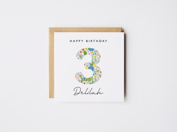 Personalised Happy Birthday Card Liberty Style *Any Age, 3 of 8