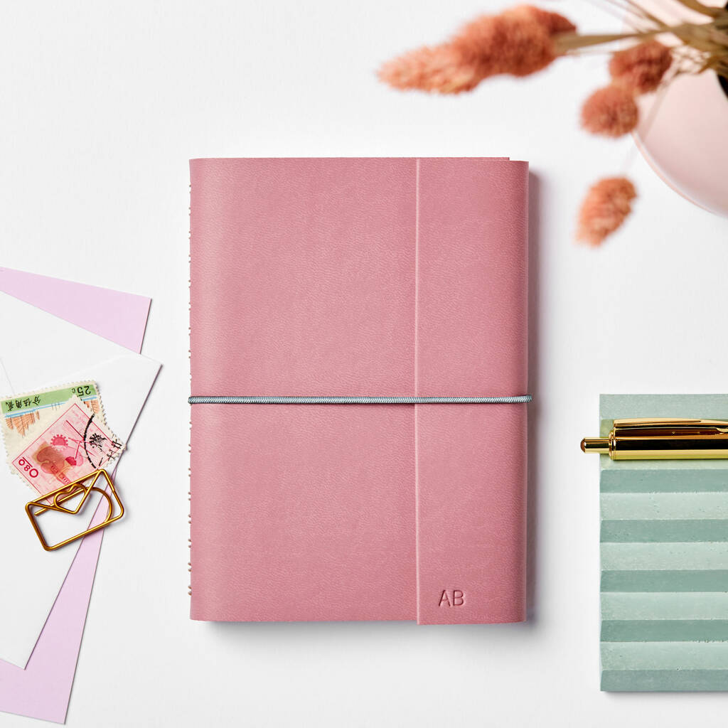 Personalised Leather Effect Embossed Notebook By Martha Brook