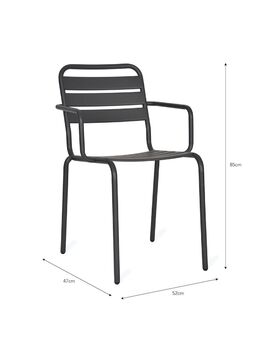 Set Of Two Charcoal Garden Chairs, 4 of 6