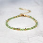 Skinny Peridot Bracelet Gold Or Silver, thumbnail 1 of 12