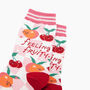 Feeling Fruity Combed Cotton Socks In Cream, thumbnail 2 of 4