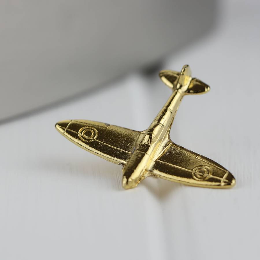 spitfire gold pin badge by nest