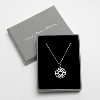 Flower Power Token Charm Necklace Sterling Silver, 8 of 9