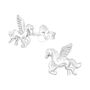 Pegasus Magical Horse Sterling Silver Earrings, thumbnail 3 of 5