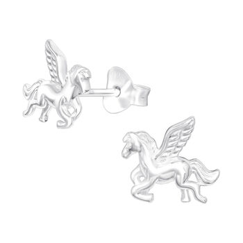 Pegasus Magical Horse Sterling Silver Earrings, 3 of 5