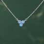 Sterling Silver Tiny Opal Trio Pendant Necklace, thumbnail 1 of 12