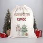 Large Christmas Sack With Charming Reindeer, Snowman Or Woolly Sheep Design, thumbnail 6 of 7