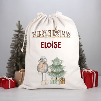 Large Christmas Sack With Charming Reindeer, Snowman Or Woolly Sheep Design, 6 of 7
