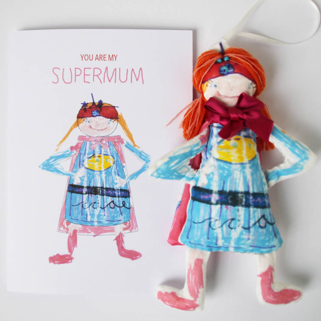 Personalised Super Mum Children's Drawing Keepsake, 1 of 5