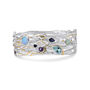 Hinged Sterling Silver Purple And Blue Gemstone Bangle, thumbnail 6 of 6