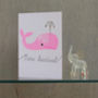 New Baby Whale Risograph Greeting Card, thumbnail 1 of 3