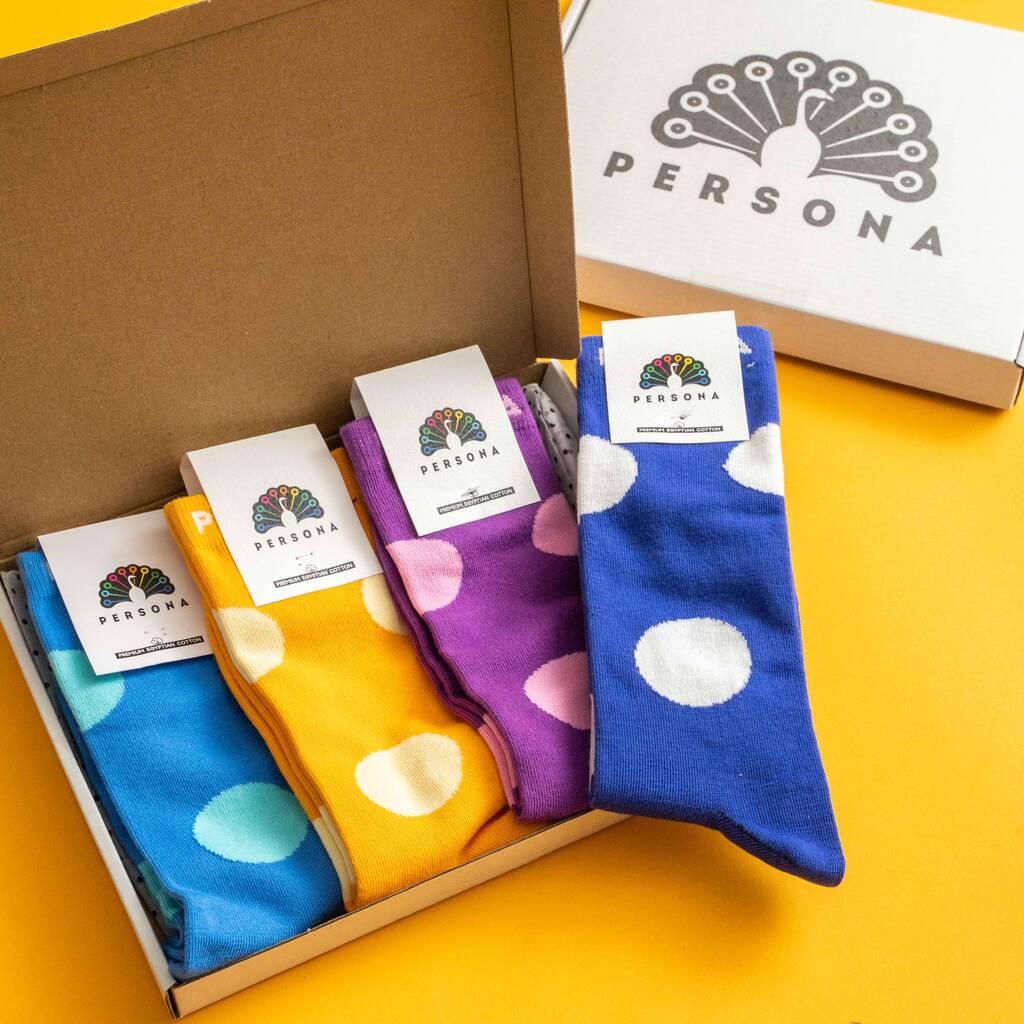 Colourful Polka Dot Sock Gift Set For Men, 1 of 9
