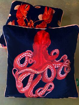 Octopus Velvet Cushion, 2 of 2