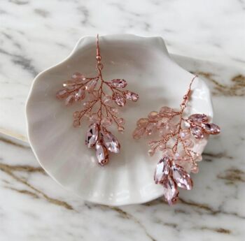 Pink Crystal Statement Earrings, 4 of 5