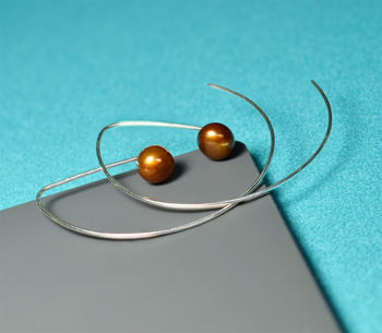 Handmade Sterling Silver Hoops With Pearl, 4 of 8