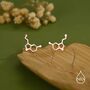 Happiness Molecules Serotonin Stud Earrings In Sterling Silver, thumbnail 4 of 12