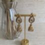 Antique Gold Jhumki Indian Earrings, thumbnail 5 of 7