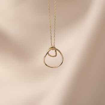 9ct Solid Gold Duo Flow Pendant Necklace, 3 of 5