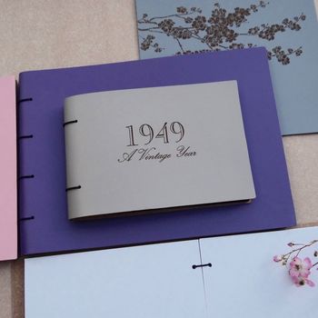Personalised 'Vintage Year' Leather Memory Book Album, 2 of 8