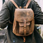 Vintage Style Small Handmade Leather Backpack, thumbnail 1 of 11