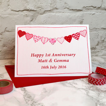 Hearts Personalised Anniversary Card, 3 of 6
