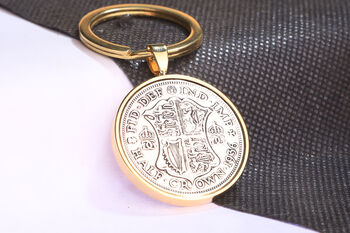 1936 90th Birthday Half Crown Coin Keyring Gift, 2 of 5