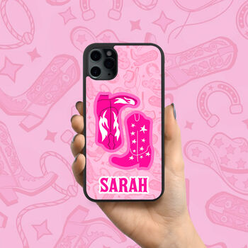 Cowboy Boots iPhone Case Howdy Preppy Personalised, 2 of 4