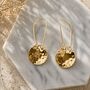 Circular Hammered Silver Drop Earrings, thumbnail 6 of 9