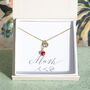 Mother And Child Birthstone Hearts Necklace, thumbnail 3 of 9