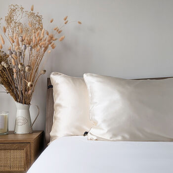 Silk Pillowcase Gift Box Cream 100% Pure Soft Mulberry Silk Satin Standard Double Luxury Sleep, 7 of 7