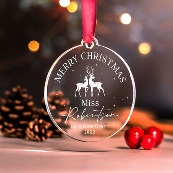 Personalised Teacher Merry Christmas Decoration Gift, 5 of 11
