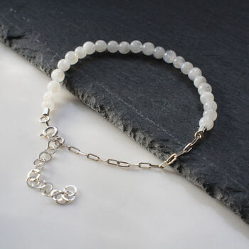 Half Chain Moonstone Bracelet 9ct Gold Or Silver, 2 of 5