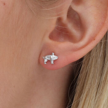18ct Gold Plated Or Silver Piglet Stud Earrings, 2 of 7