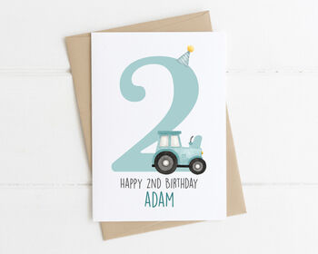 Personalised Children's Birthday Card Tractor, 4 of 8