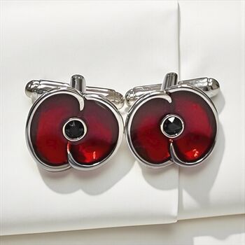 Personalised Remembrance Day Poppy Cufflinks, 5 of 11