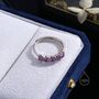 Sterling Silver Natural Amethyst Half Infinity Ring, thumbnail 3 of 12