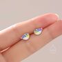 Enamel Cute Puffer Fish Stud Earrings Sterling Silver, thumbnail 2 of 10